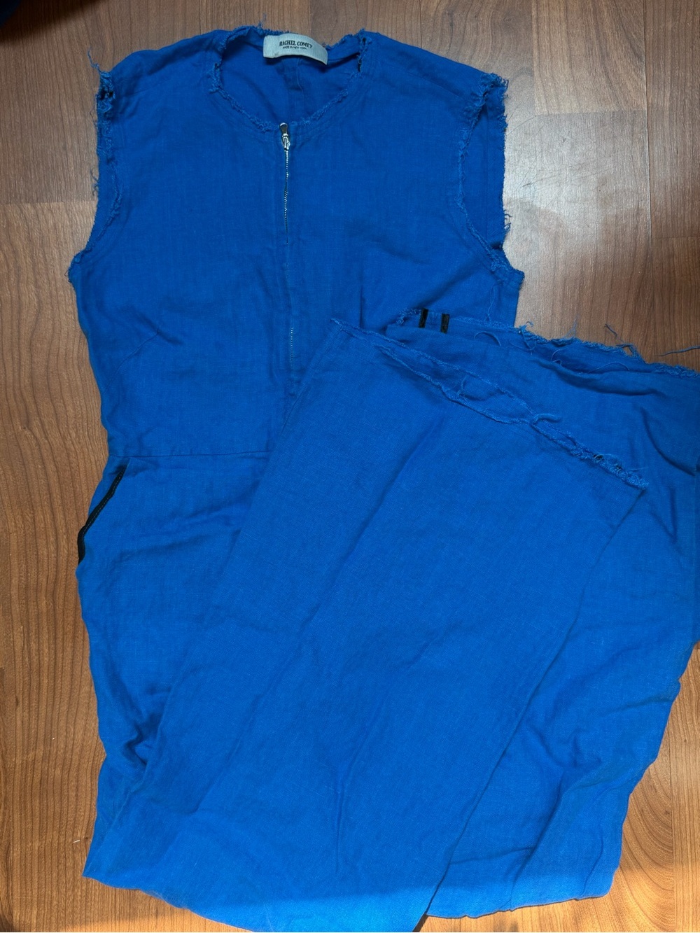 Rachel Comey Blue Sleeveless Jumpsuit with Front Zip - Unbranded